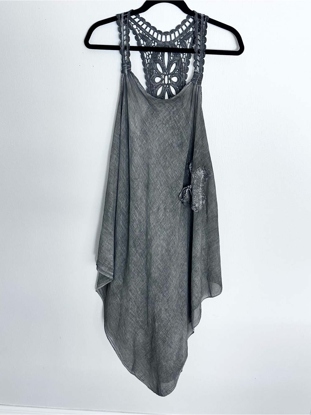 Gauze beach cover up asymmetrical dress